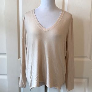 Vici 2% Cashmere Blend V-Neck with Zipper Sides